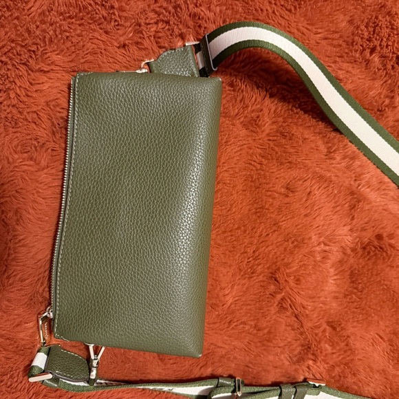 Kate Spade Olive Crossbody Bag with Striped Strap - Picture 6 of 6
